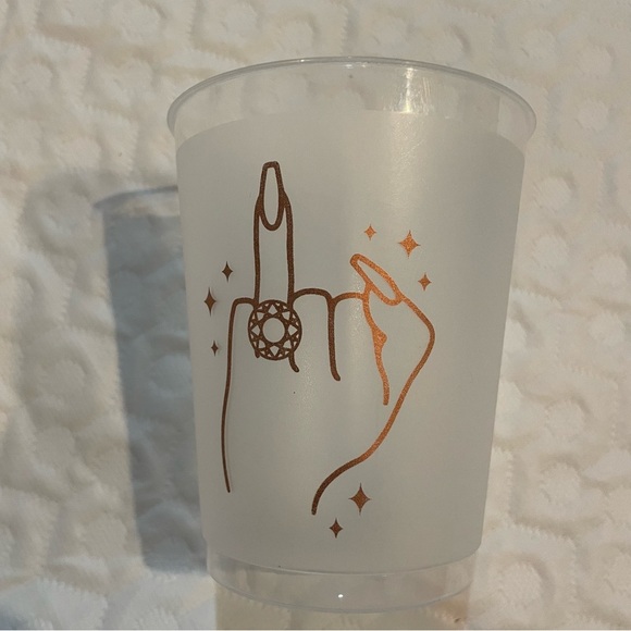 Set of 10 Reusable Party Cups Cutesy Middle Finger Design Nails Jewelry Stars - Picture 1 of 7